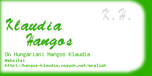 klaudia hangos business card